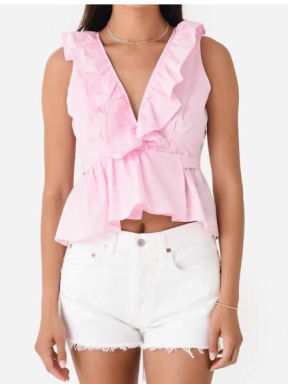 NWT Never A Wildflower Ruffle Wrap Top Size L